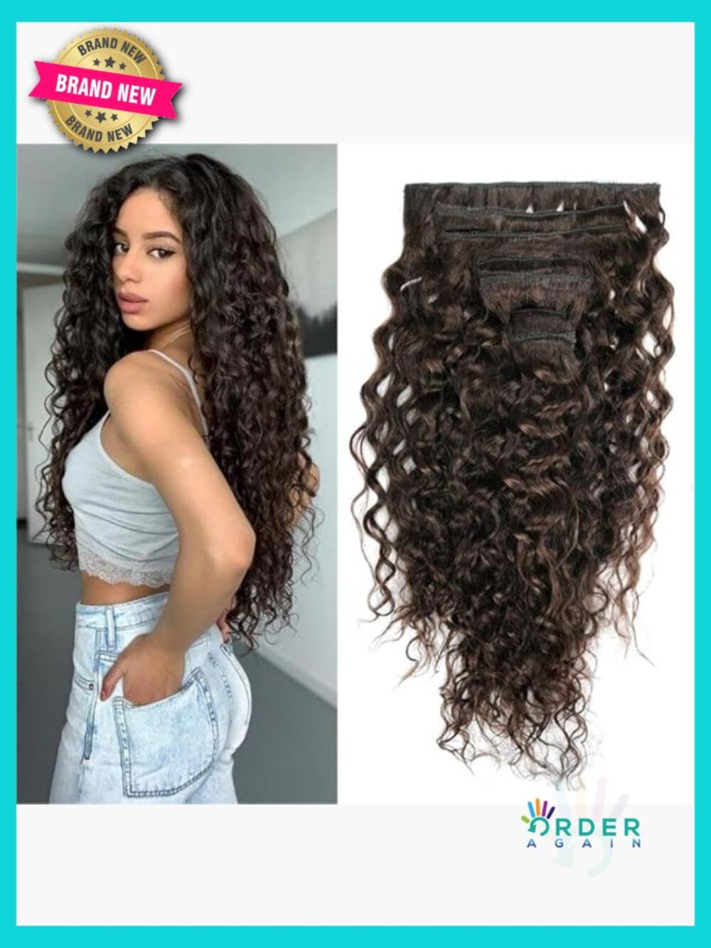 Clip in Hair Extensions Real Human Hair 24 Inch Remy Double Weft Seamless 8Pcs